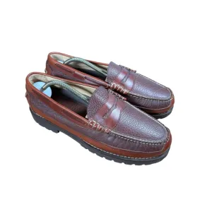 LL Bean 244478 Allagash Bison Handsewn Leather Penny Loafer Mens 10 EE EUC