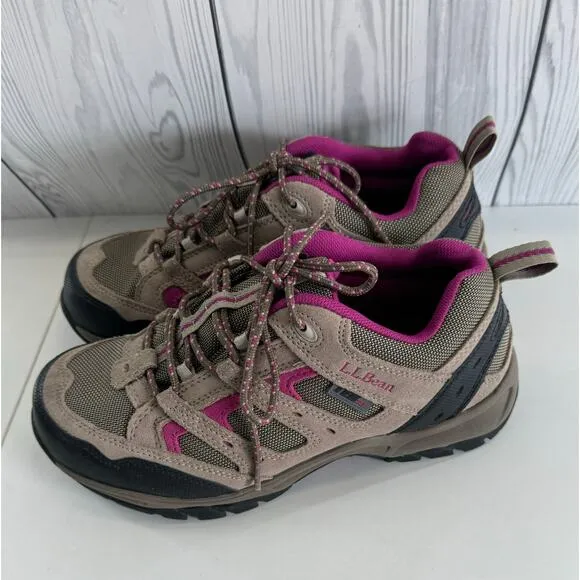 L.L. Bean 258485 Tan Waterproof Outdoor Trail Hiking Sneakers Women's Sz 8 Wide
