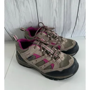 L.L. Bean 258485 Tan Waterproof Outdoor Trail Hiking Sneakers Women's Sz 8 Wide