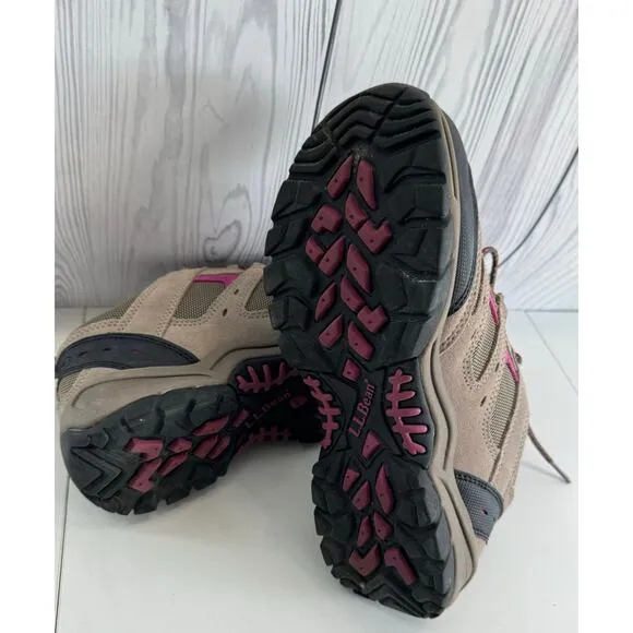 L.L. Bean 258485 Tan Waterproof Outdoor Trail Hiking Sneakers Women's Sz 8 Wide