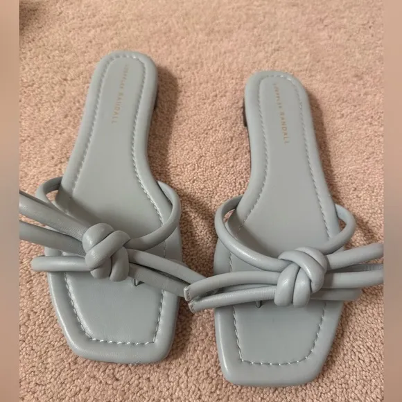 Loeffler Randall Blue Hadley Bow Flat Sandals