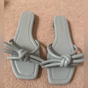 Loeffler Randall Blue Hadley Bow Flat Sandals