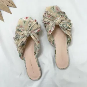 Loeffler Randall Daphne Slide Floral Flowers Slide Bow Cottagecore Sandals Shoes