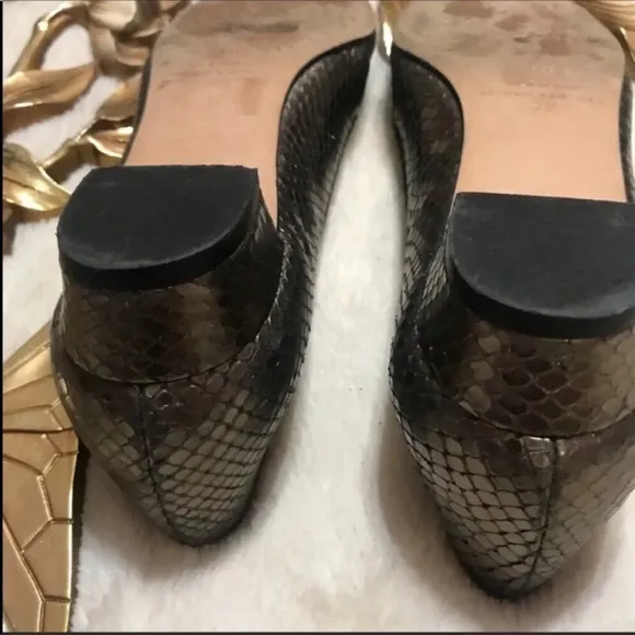 Loeffler Randall Metallic Rounded Flats Block Heel