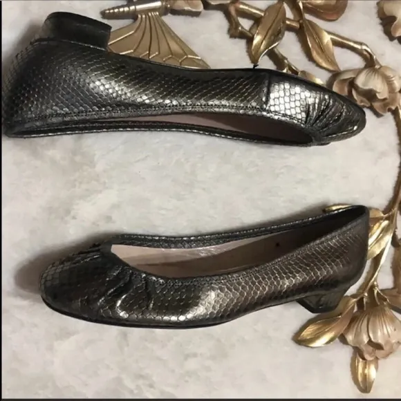 Loeffler Randall Metallic Rounded Flats Block Heel