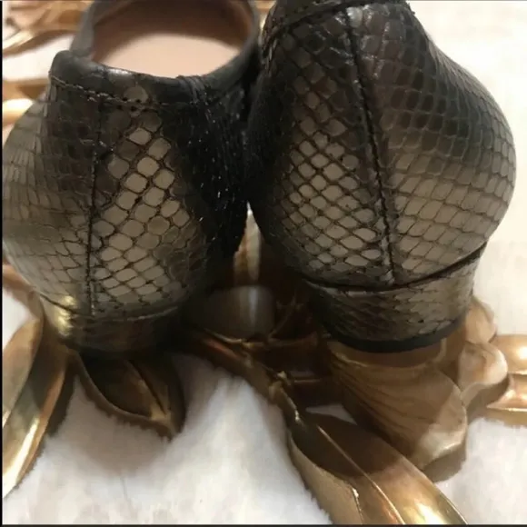 Loeffler Randall Metallic Rounded Flats Block Heel