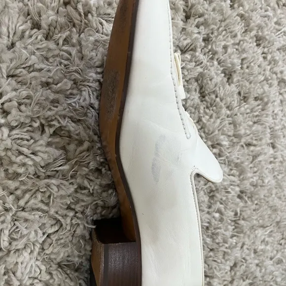 Loewe Women’s White Leather Tassel Loafers Flats Sz 10 - Retail $1000