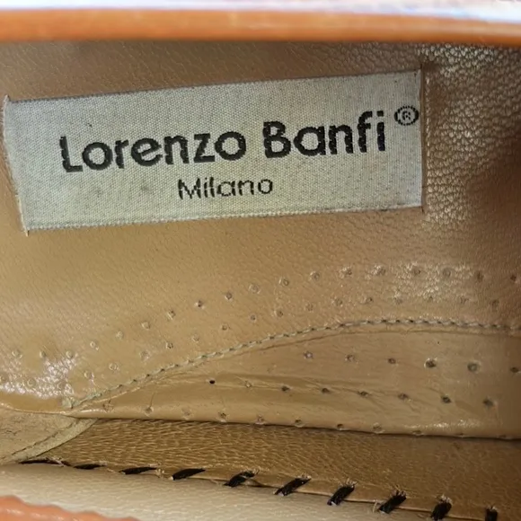 Lorenzo Banfi Milano Handmade Italy Slip-on Loafers Chestnut Brown Lizard/Snake