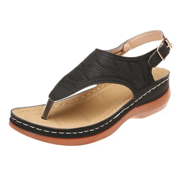 Low-Wedge Women Orthopedic Sandals Casual Flat Shoes Flip Flops Ladies Anti-Slip