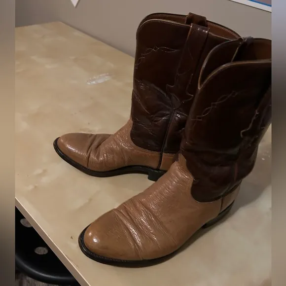Luchesse roper smooth ostrich skin all leather