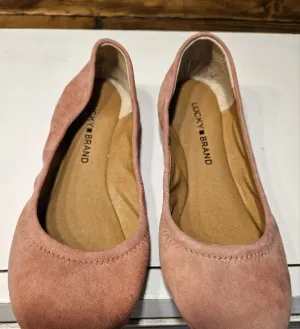 Lucky Brand Elysia Suede Pink Ballet Flats Size 7M
