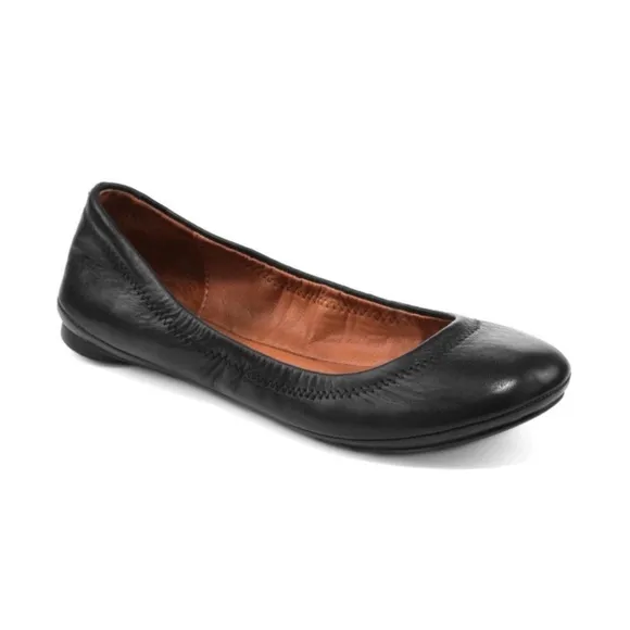Lucky Brand Emmie Ballet Flats Size 9M Black Leather New No Box