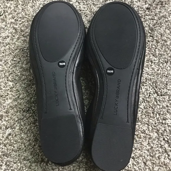 Lucky Brand Emmie Ballet Flats Size 9M Black Leather New No Box