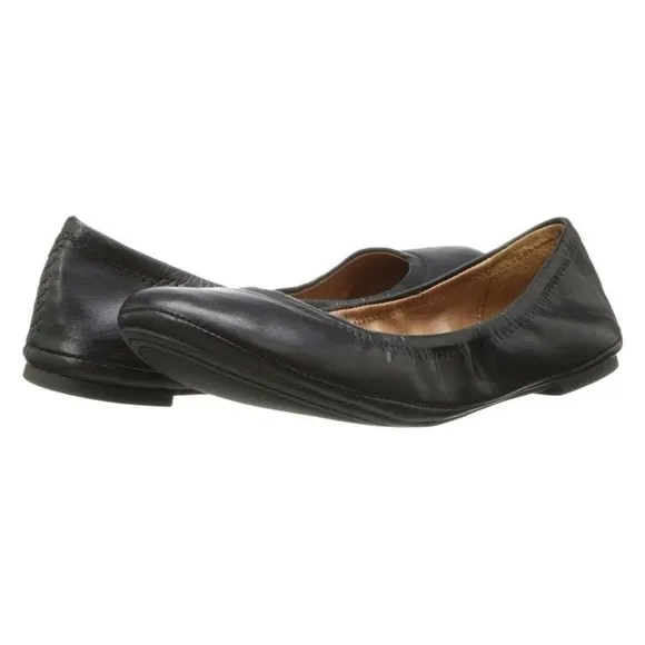 Lucky Brand Emmie Ballet Flats Size 9M Black Leather New No Box