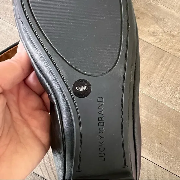 Lucky Brand Emmie Ballet Flats Size 9M Black Leather New No Box