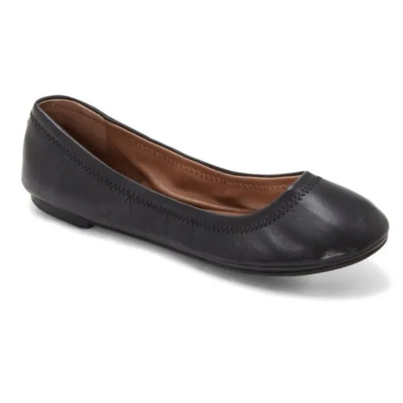 Lucky Brand Emmie Ballet Flats Size 9M Black Leather New No Box