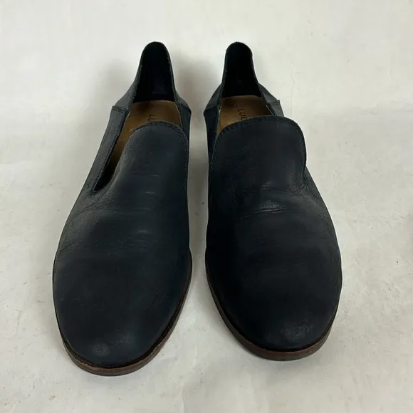 Lucky Brand Womens Cahill Flats Loafers Slip On Black Leather