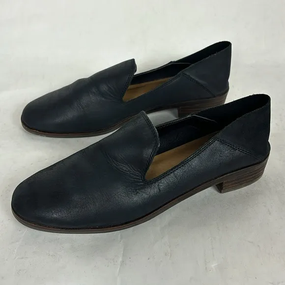 Lucky Brand Womens Cahill Flats Loafers Slip On Black Leather