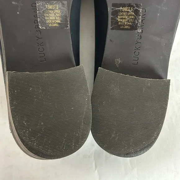 Lucky Brand Womens Cahill Flats Loafers Slip On Black Leather
