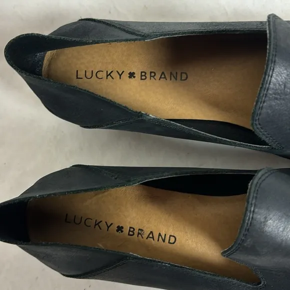 Lucky Brand Womens Cahill Flats Loafers Slip On Black Leather