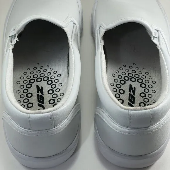 Lugz Clipper Loafers Slip On Sneaker Women's US 9.5 EUR 41 White/Lite Grey Vegan