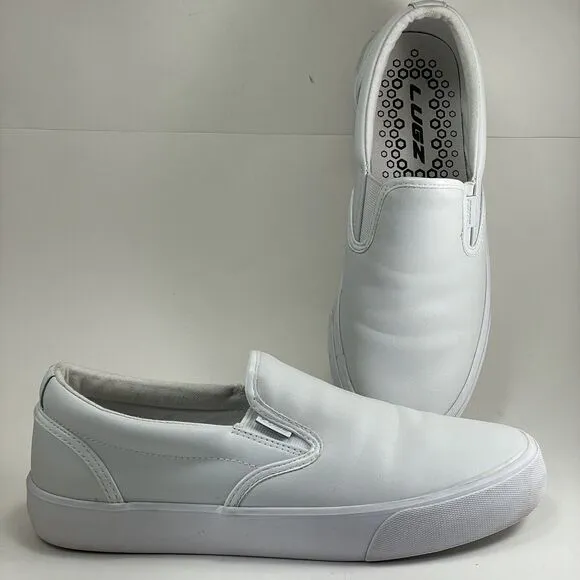 Lugz Clipper Loafers Slip On Sneaker Women's US 9.5 EUR 41 White/Lite Grey Vegan