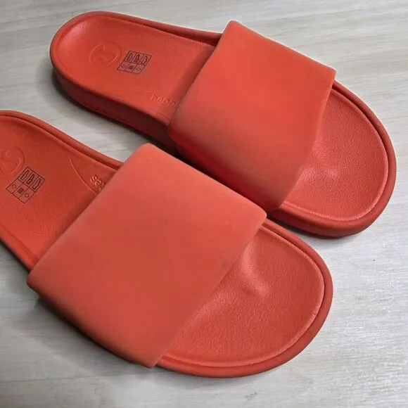 Lululemon Restfeel Slide Red Solid Casual Slides Gym Women's Size 9