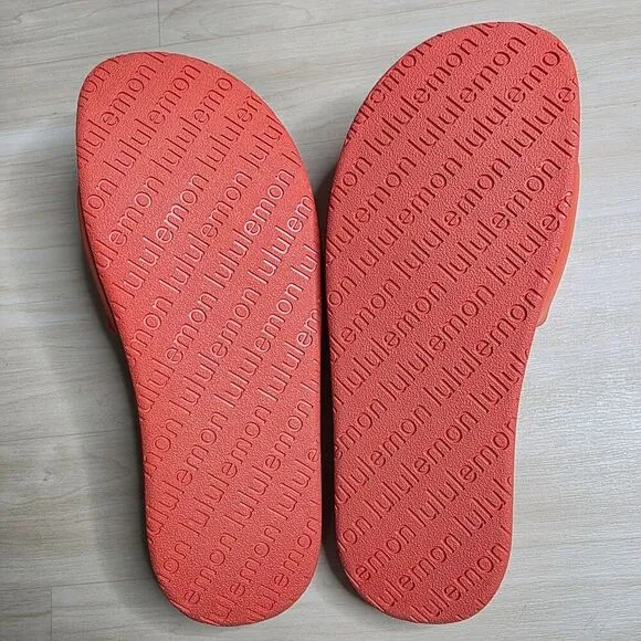 Lululemon Restfeel Slide Red Solid Casual Slides Gym Women's Size 9