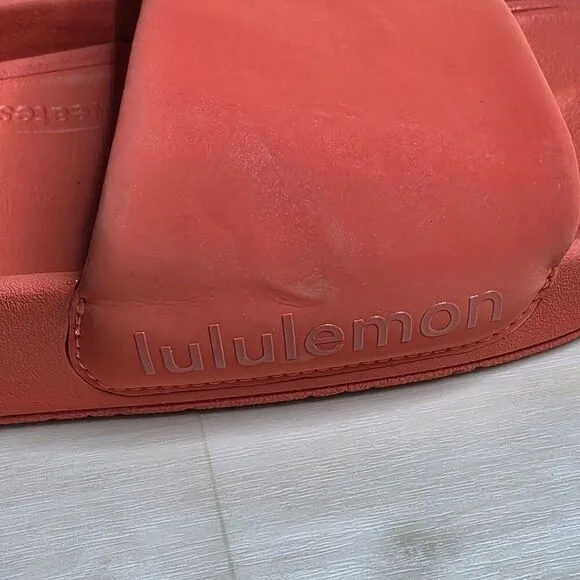 Lululemon Restfeel Slide Red Solid Casual Slides Gym Women's Size 9