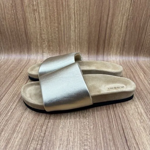 M. Gemi The Ada Puffy Slide Gold Women’s Size EU 39 US 8.5 Sandals Retail $248