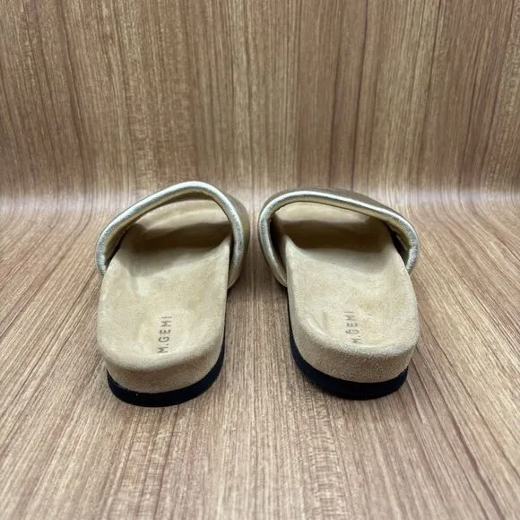 M. Gemi The Ada Puffy Slide Gold Women’s Size EU 39 US 8.5 Sandals Retail $248