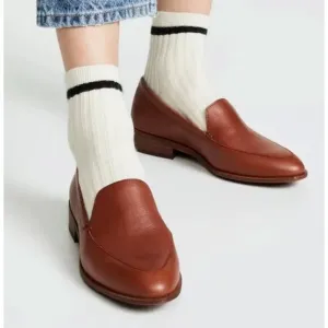 Madewell Francis Loafer Women's 5.5 Brown Leather H2419 Classic Style $148