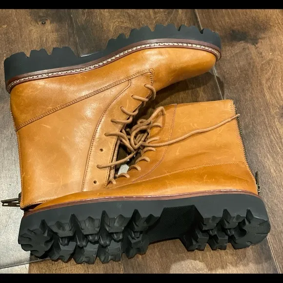 MADEWELL The Citywalk Lugsole Lace-Up Boot in Leather NWOT