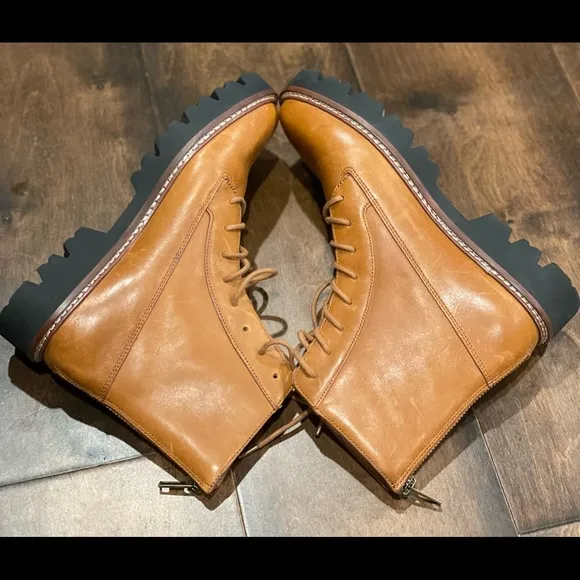 MADEWELL The Citywalk Lugsole Lace-Up Boot in Leather NWOT