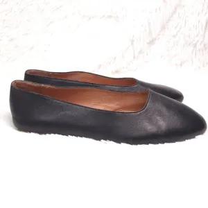 Madewell The Cory Flat in Leather True Black 9.5 AE218