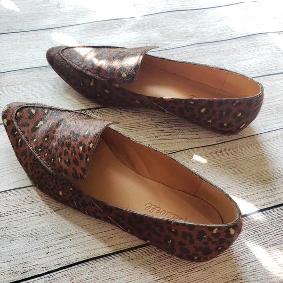 Madewell The Frances Skimmer in Painted Leopard Calf Hair Animal Print L…