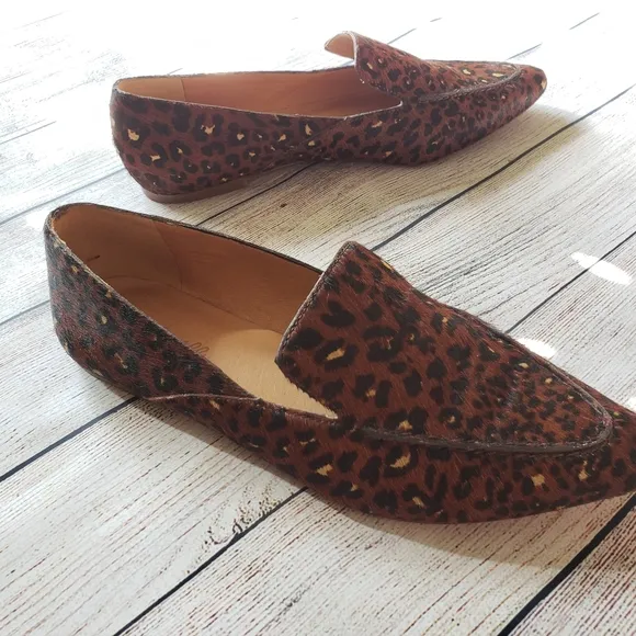 Madewell The Frances Skimmer in Painted Leopard Calf Hair Animal Print L…