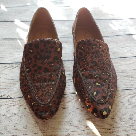 Madewell The Frances Skimmer in Painted Leopard Calf Hair Animal Print L…