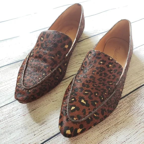 Madewell The Frances Skimmer in Painted Leopard Calf Hair Animal Print L…