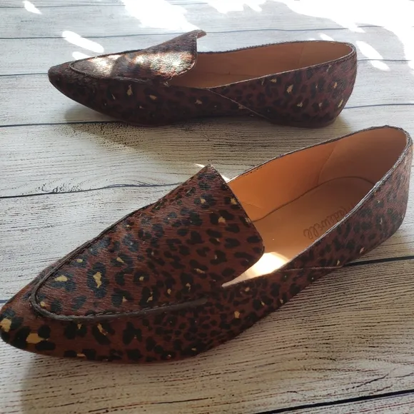 Madewell The Frances Skimmer in Painted Leopard Calf Hair Animal Print L…