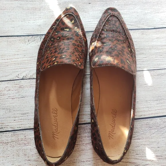 Madewell The Frances Skimmer in Painted Leopard Calf Hair Animal Print L…