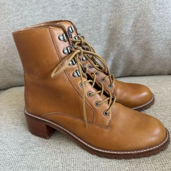 Madewell The Julien Lace-Up Lugsole Boot in Leather Size 9.5 US Women’s