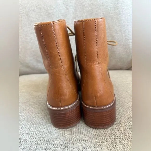 Madewell The Julien Lace-Up Lugsole Boot in Leather Size 9.5 US Women’s