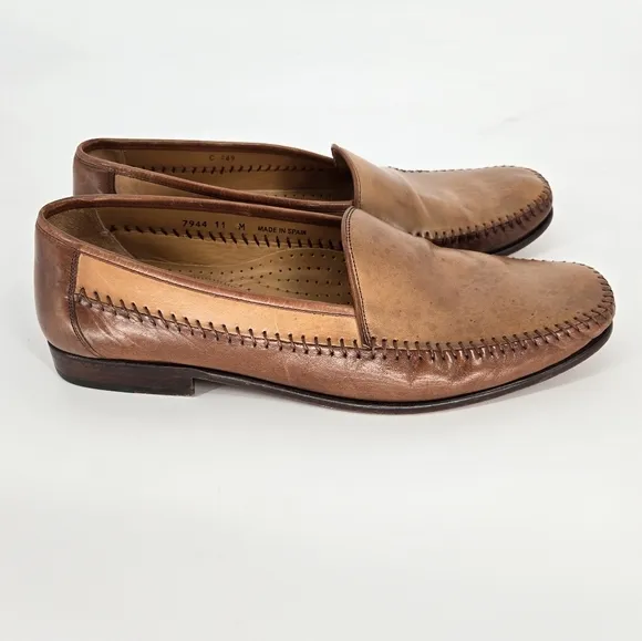 Magnanni Men’s Brown Leather Loafers Size 11