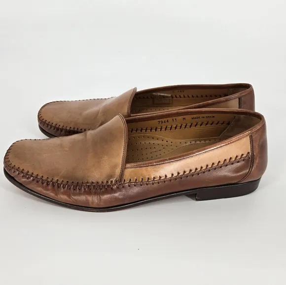 Magnanni Men’s Brown Leather Loafers Size 11