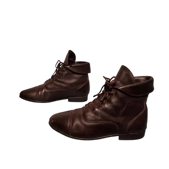 Maine Woods Brown Leather Lace-Up Ankle Booties Boots Women's Size 7.5M