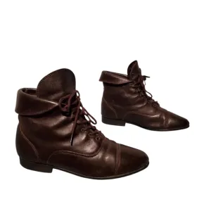 Maine Woods Brown Leather Lace-Up Ankle Booties Boots Women's Size 7.5M