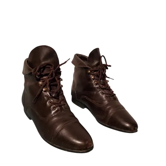 Maine Woods Brown Leather Lace-Up Ankle Booties Boots Women's Size 7.5M