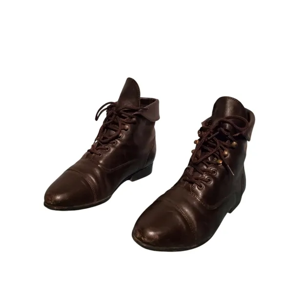 Maine Woods Brown Leather Lace-Up Ankle Booties Boots Women's Size 7.5M