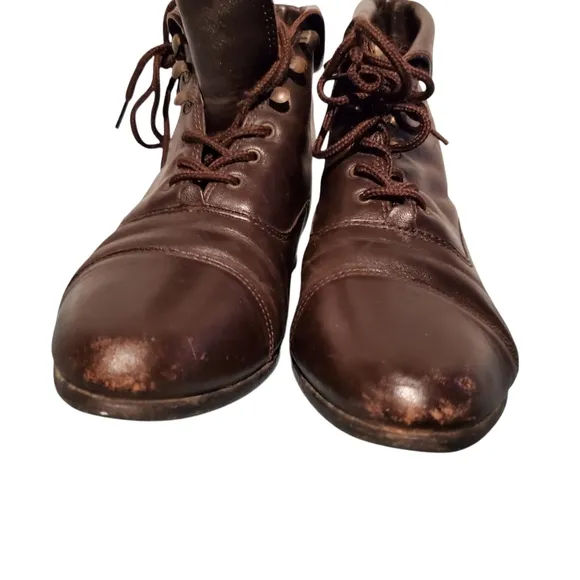 Maine Woods Brown Leather Lace-Up Ankle Booties Boots Women's Size 7.5M